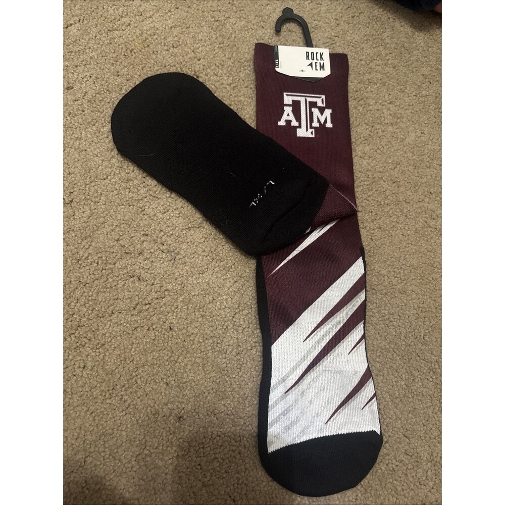 Rock Em Texas A&M Slash Slant Crew Socks L/XL